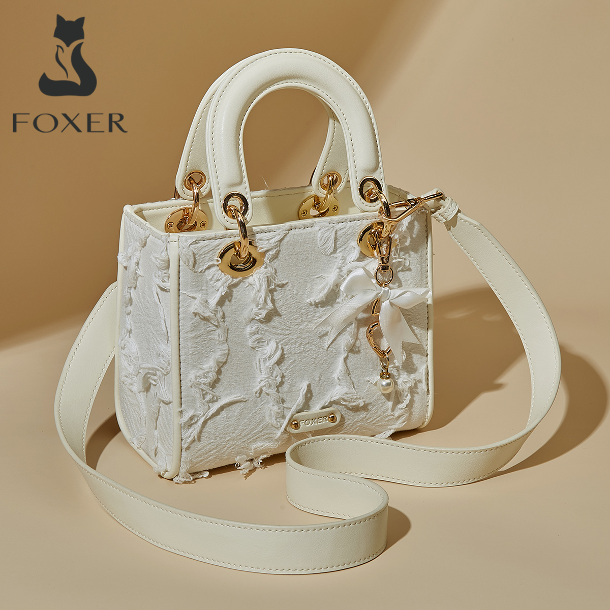 FOXER Lady's Handbag High Quality Fabric Elegant Shoulder Bag Special Design Fashion Crossbody Bag Gift for Lover
