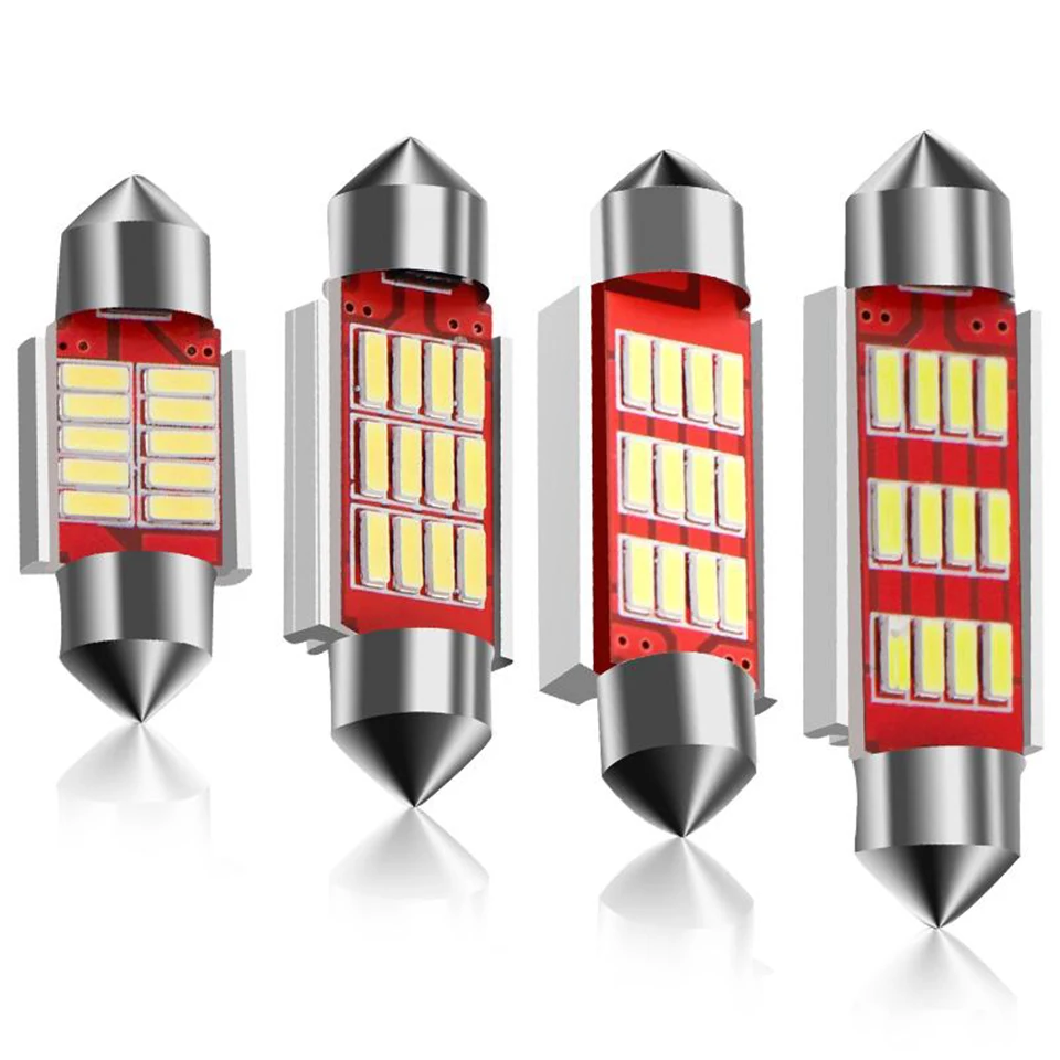 Luz LED de lectura para Interior de coche, Bombilla de cúpula SMD de 31mm, 36mm, 39mm, 41mm, 6000k, color blanco, 1 piezas, C5W, C10W