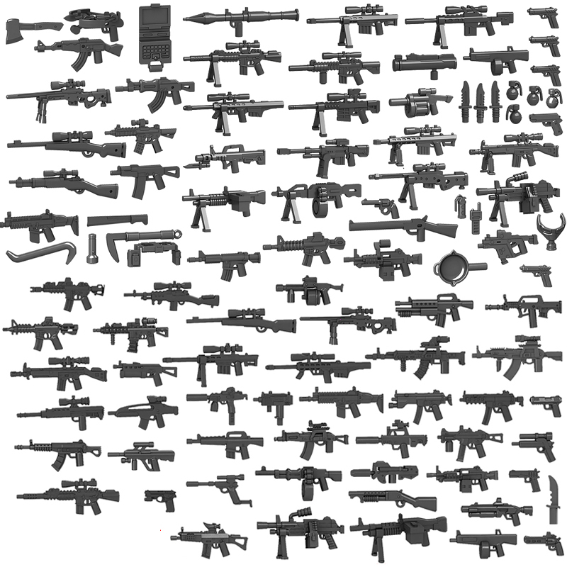 25/50/100/200 Stück Militär SWAT Gewehr Kanone Bausteine Waffen Armee Polizei MOC Figur DIY Zubehör Modell Bausteine DIY Spielzeug