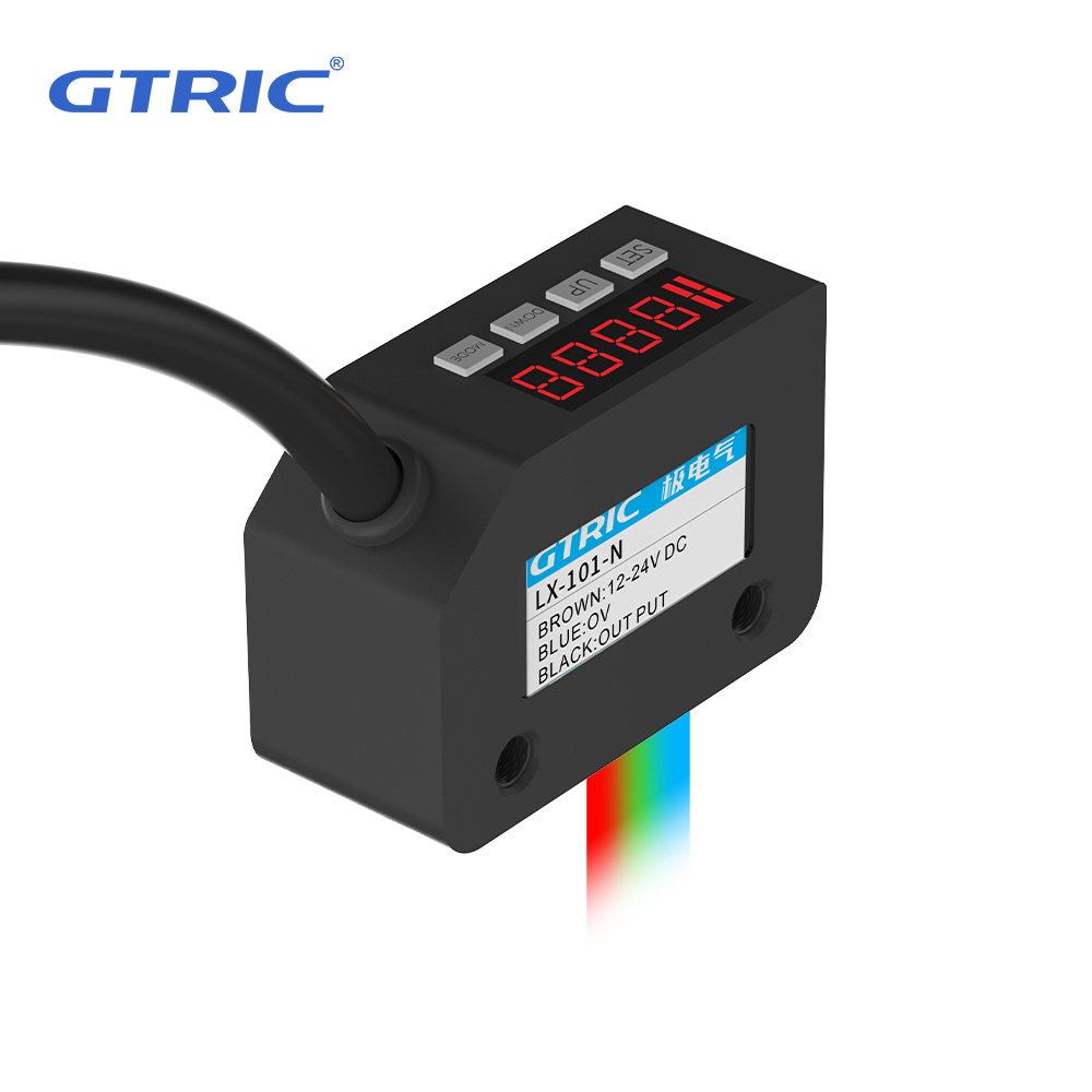 GTRIC Kleursensor Foto-elektrische schakelaar RGB-markeringsherkenning Afwijkingscorrectie 12-24V DC NPN PNP Verschildering Positionering