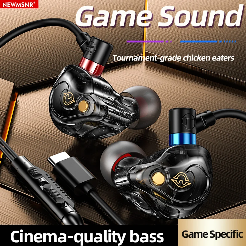 NEUE 8D Surround Sound Gaming Kopfhörer Typ C & 3,5mm Wired In Ear Ohrhörer Kopfhörer Sport Gamer Headset für Samsung mit HD Mic