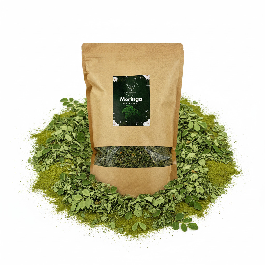 La Herbera |   Moringa Moringa oleifera hoja triturada, Marango, Ben, Moringá |   para infusión y uso culinario |   herba seca a granel |   Envasado en España, sin aditivos, selección artesanal, Hojas de Moringa Trituradas, Hojas de Moringa Secas