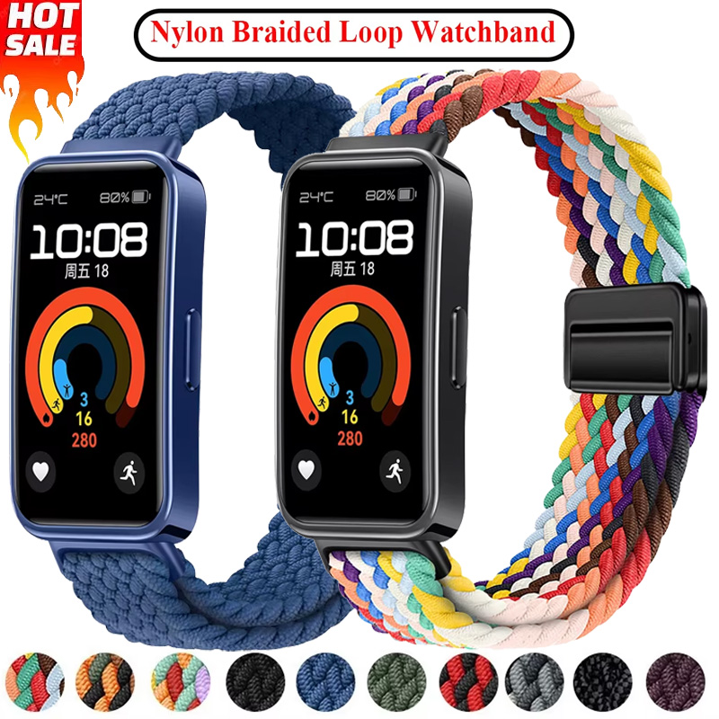 Nylon Strap For Huawei Band 10 9 8 Braided comfortable Magnetic Buckle Adjustable watchband Huanwei Band 10/9/8 Accessories Belt