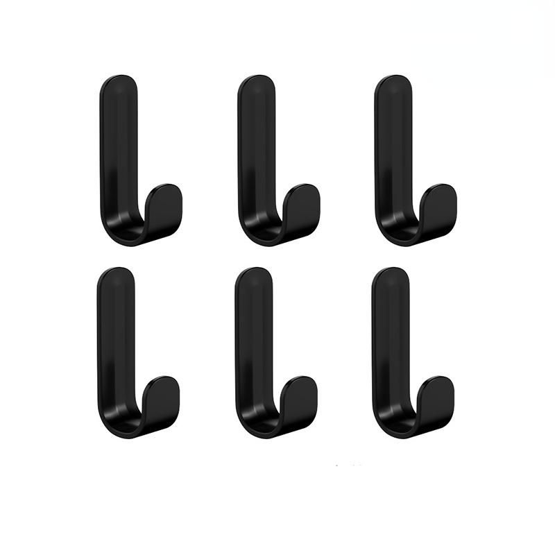 Gancho en J autoadhesivo fuerte, adhesivo impermeable para colgar, toalla de baño, llave de cocina, 6 uds.