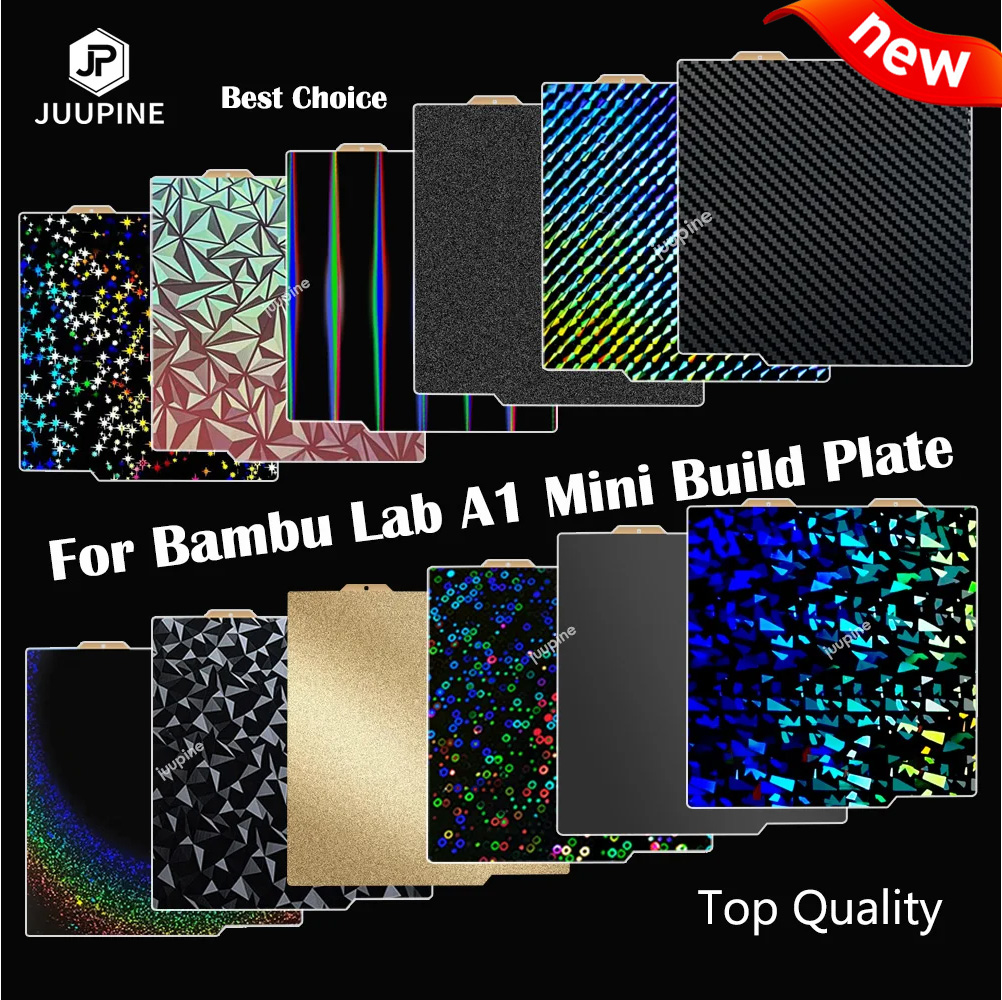 Para Bambu Lab A1 Mini placa de construcción de doble cara H1H PEY PEO PET PEI cama resorte hoja de acero hoja Pei 184x184 para Bambulab A1 Mini