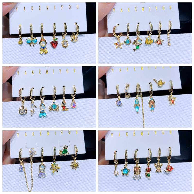 MIGGA Mehrfarbige Kubische Zirkon Märchen Baumeln Ohrringe Set Neue Design Frauen Mädchen Party Geschenk Schmuck