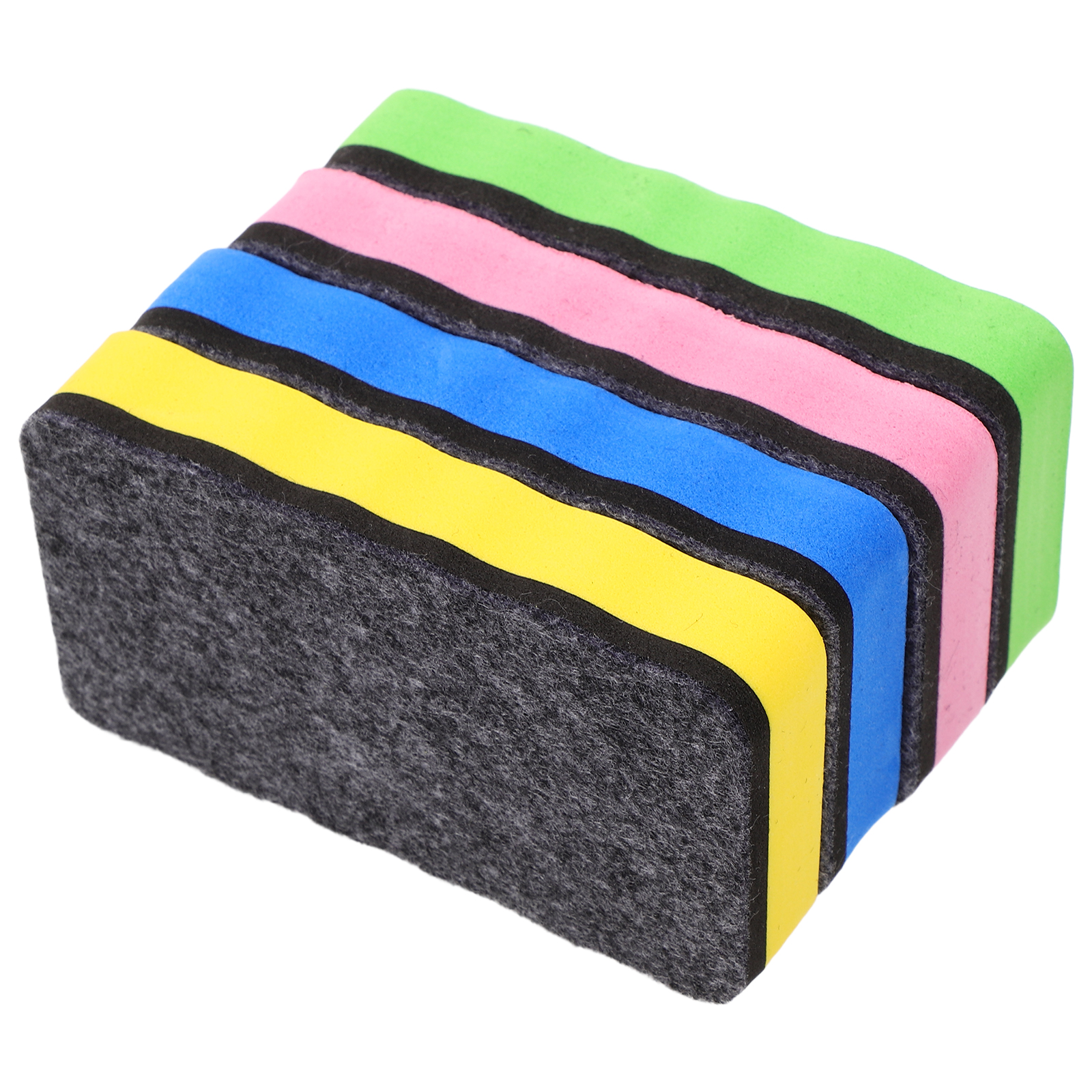 4pcs Magnetic Whiteboard Eraser Colorful Eva Felt Dry Erase Cleaning Tool For School Office Home Classroom Board Reusable Soft