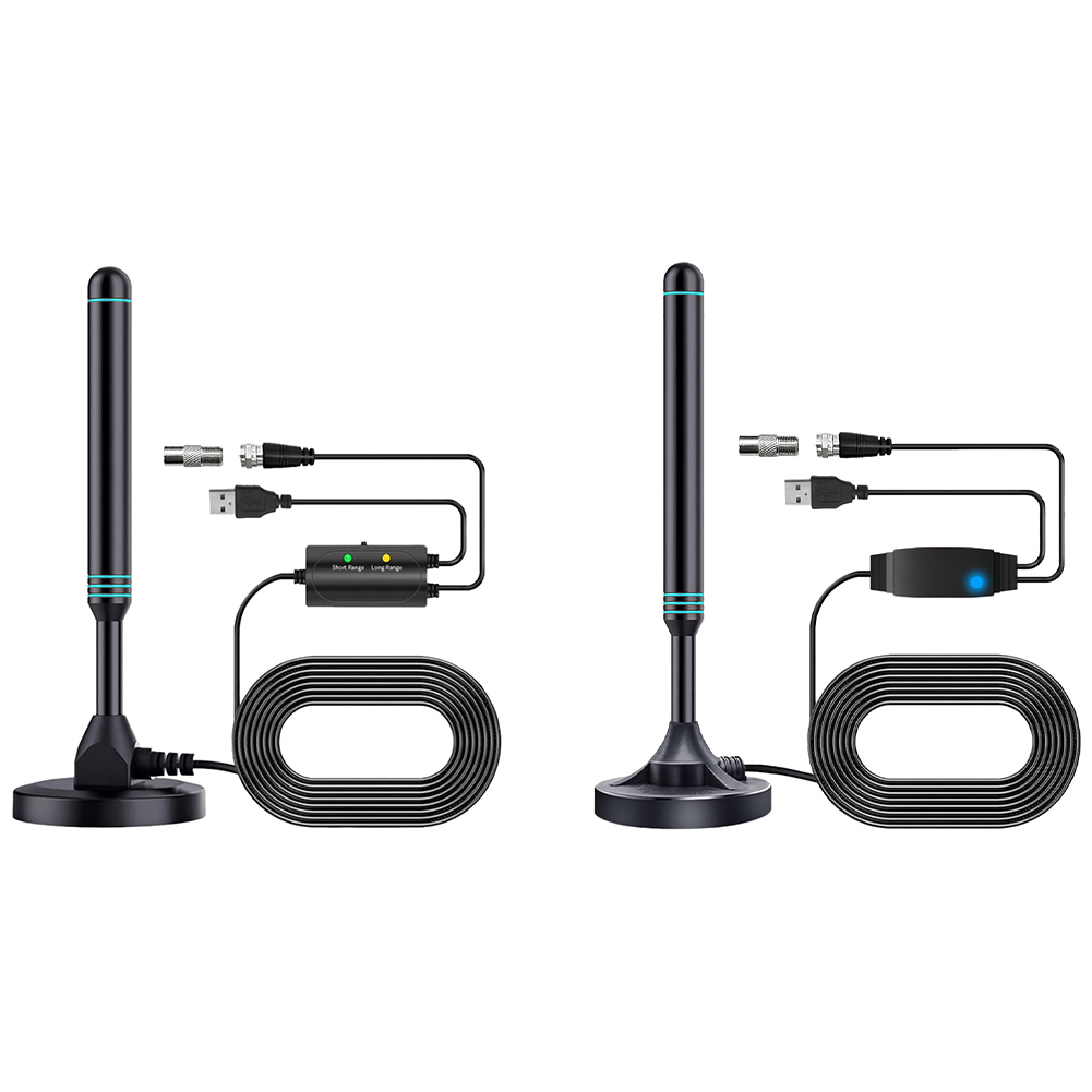 Antena de TV HD Digital com Base Magnética, 4K, 1080P, 480 + Miles, Aérea, VHF, UHF, Amplificada, DVB-T2, DVB-T2
