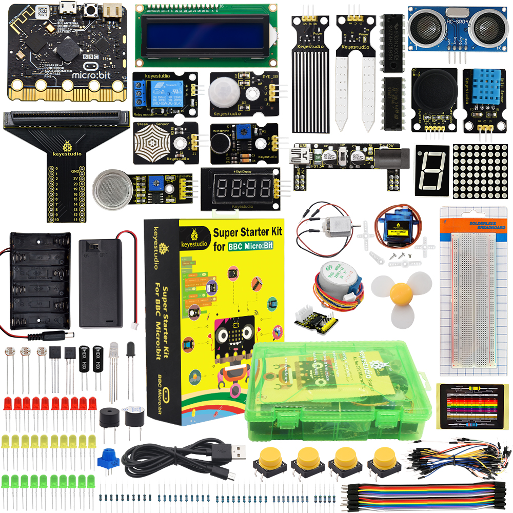Keyestudio Microbit V2 Super Starter Kit + 43 Projecten Voor Micro:bit Starter Learning Kit Kids STEM Programmering DIY Elektronische Kit