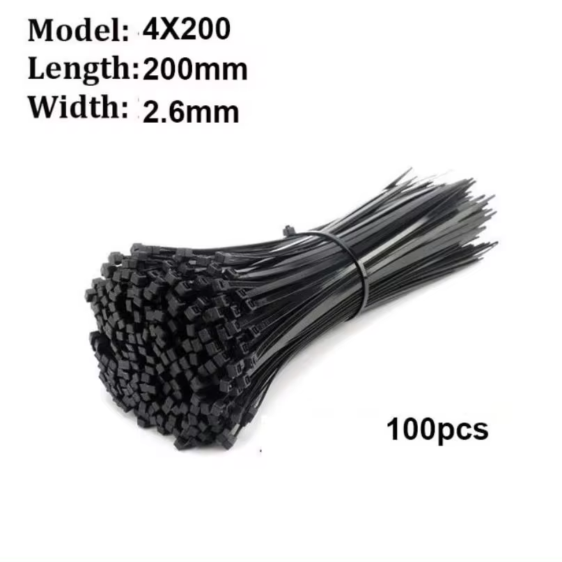 100 piezas negro rojo 4x200mm bridas para cables anillos de sujeción bridas para cables reutilizables bridas anticorrosión multifuncionales extraíbles