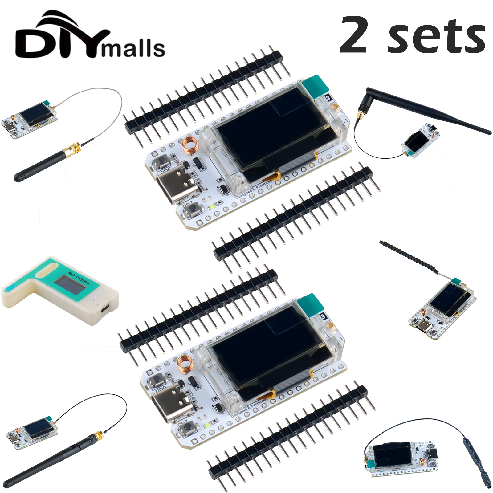 2sets ESP32 lora32 lora 32 V3 Kit SX1262 868MHz 915MHz 0,96 OLED Display Development Board für Meshtastic Geräte