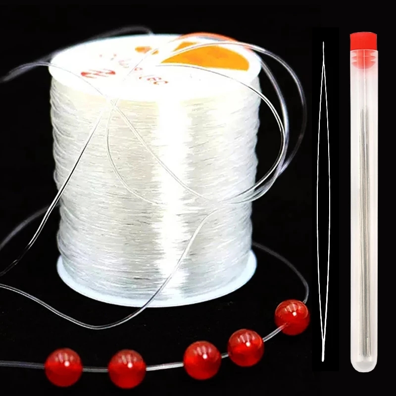 0.5-1.0 มม.ประดับด้วยลูกปัดสําหรับเครื่องประดับ DIY ทําอุปกรณ์ยืดสายไฟ String Fiber Crafting Line ยืดหยุ่นสายลูกปัดด้าย