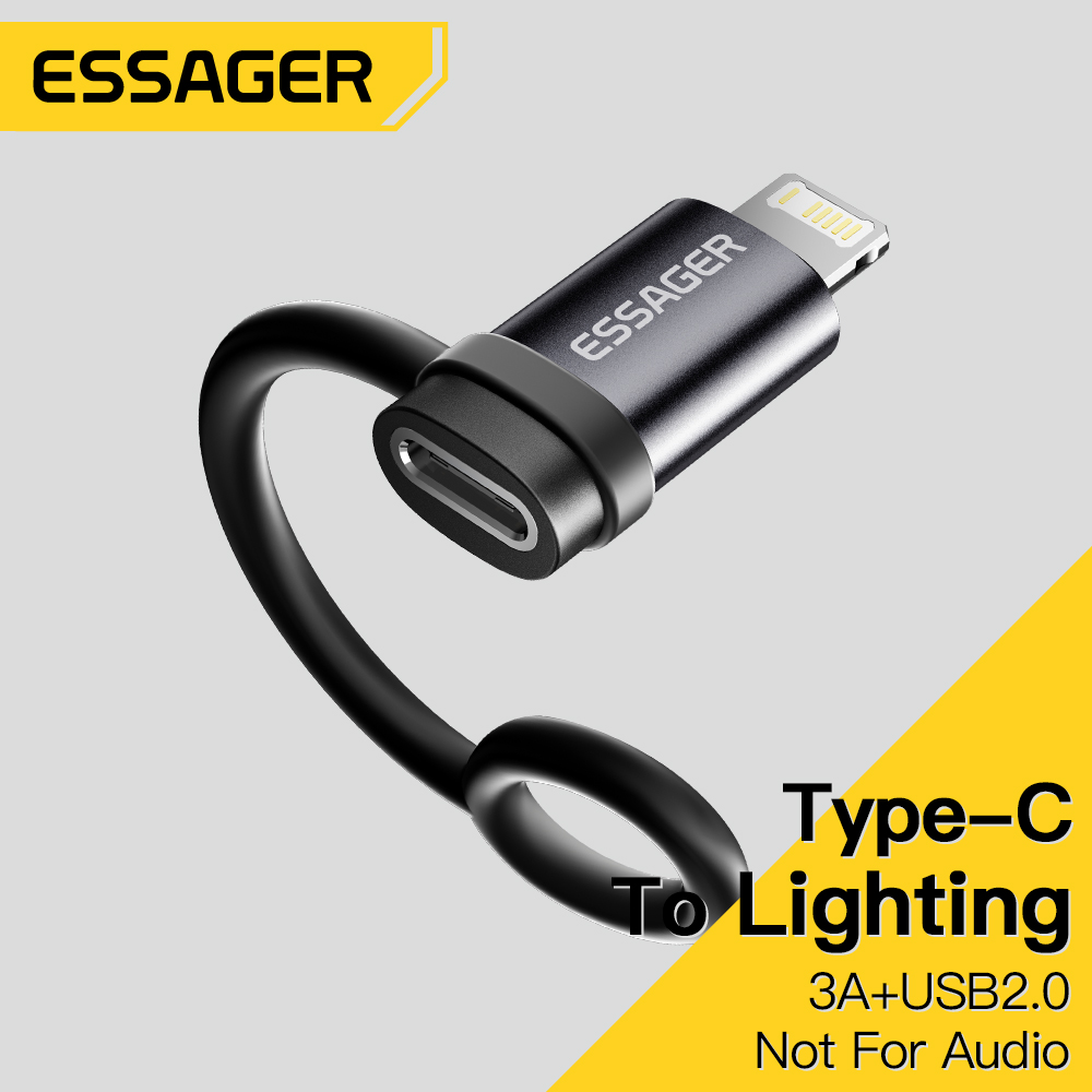 Essager – adaptateur d'éclairage vers Type C 3A, charge rapide, connecteur IOS femelle vers mâle de Type C pour IPhone 15 14 13 Pro, convertisseur IPad