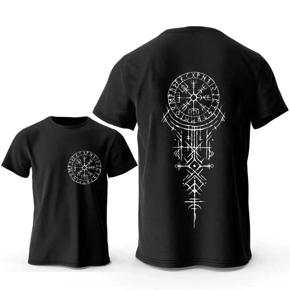 Viking runic bússola gráfico t camisas engraçado viagem tshirts de manga curta topos moda casual harajuku camisetas masculinas marca