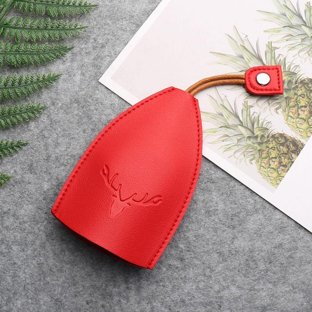 Caja de llaves de alce de Navidad, bonita funda extraíble para billeteras, funda de cuero PU para llaves, llavero de bolsillo tipo tirador para llaves, llavero de cuero
