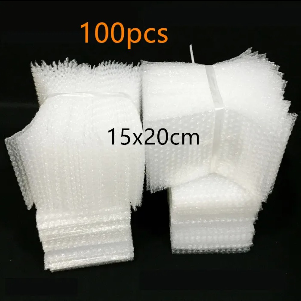100 шт., 15x20 см, пластиковый конверт, белая упаковка, полиэтиленовая прозрачная противоударная упаковочная сумка, двойная пленка, пузырчатая сумка