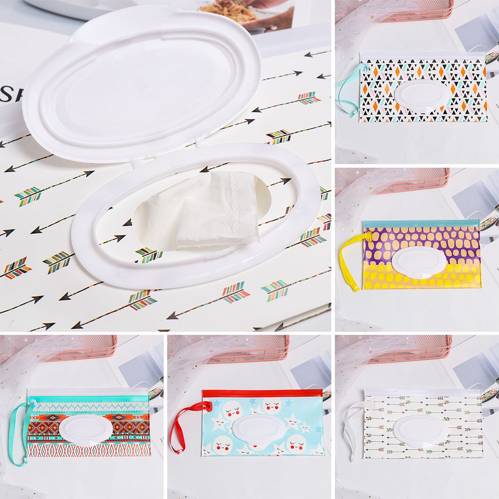 1pc moda ao ar livre maleta flip capa portátil produto do bebê carrinho acessórios lenços umedecidos saco cosméticos bolsa caixa de tecido