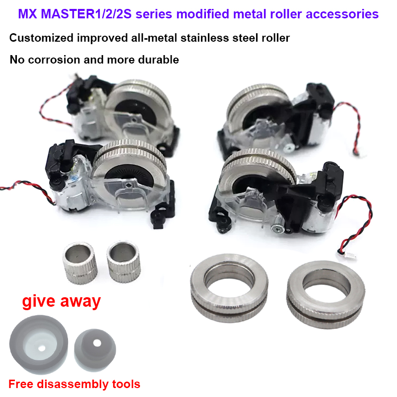Personalización del ratón inalámbrico compatible MX Master 1/2s con rueda de desplazamiento de metal mejorada, botones laterales y componentes de la placa base