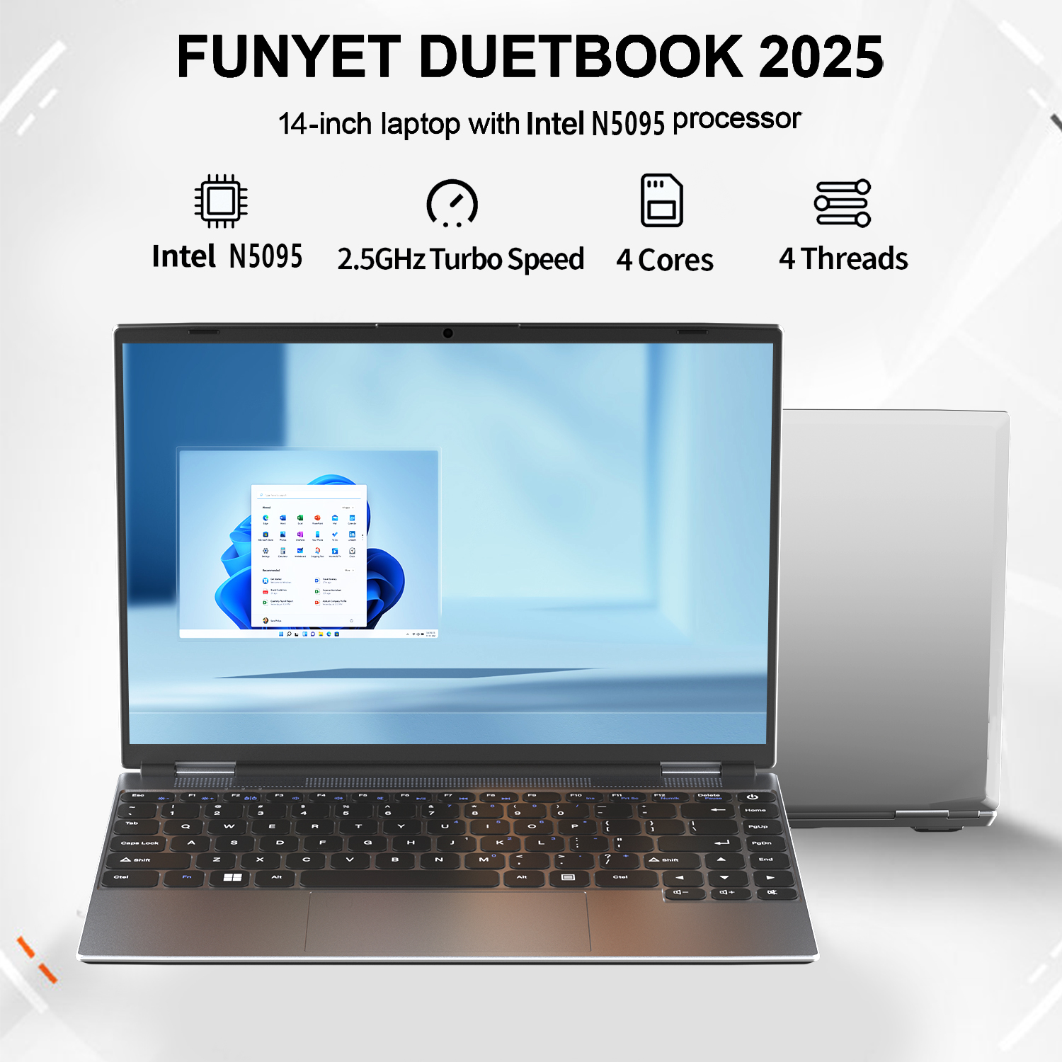 Laptop Intel Celeron N5095 Ultrabook 16GB RAM 1024GB SSD Notebook 1920*1200 rozdzielczość Windows 11 komputer biurowy