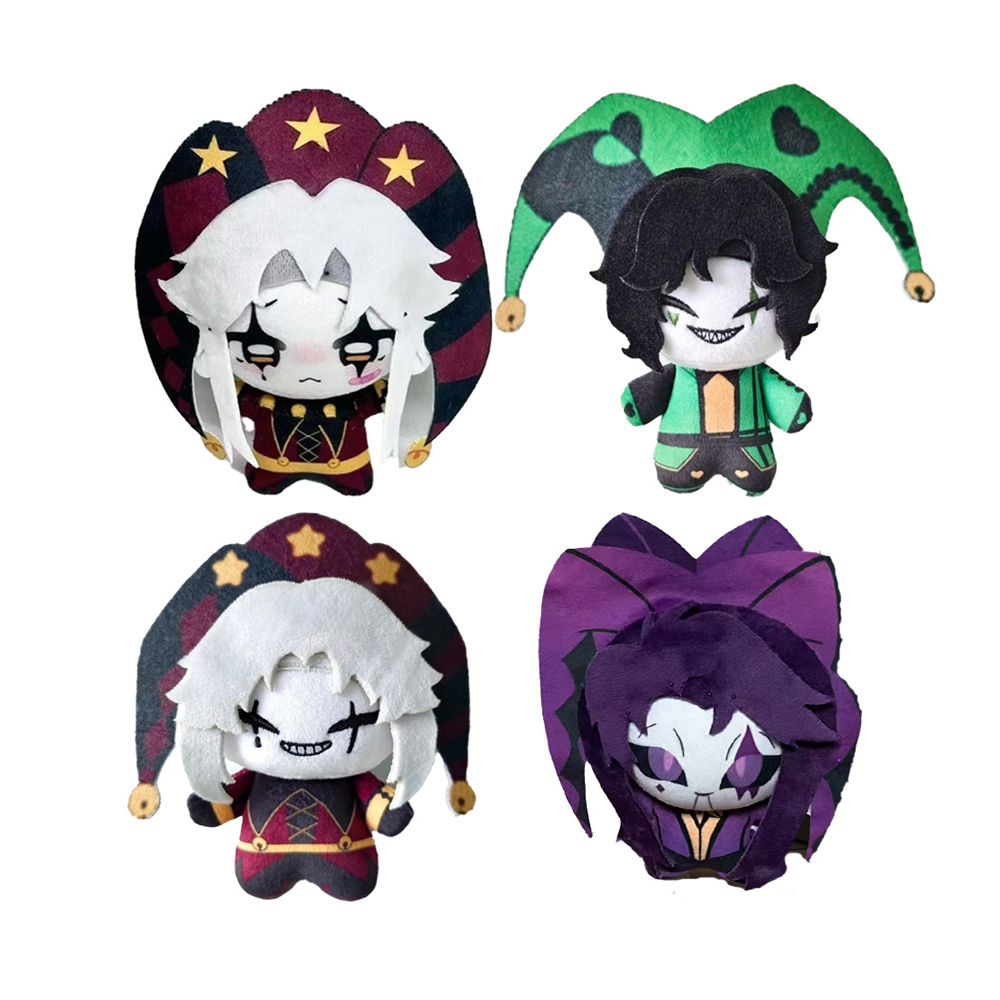 Berbagai Gaya Karakter Anime Sirkus Lucu, Pierrot, Harlequin, dan Jester, Mainan Boneka Plush Gantungan Kunci Tas, Boneka Plushie