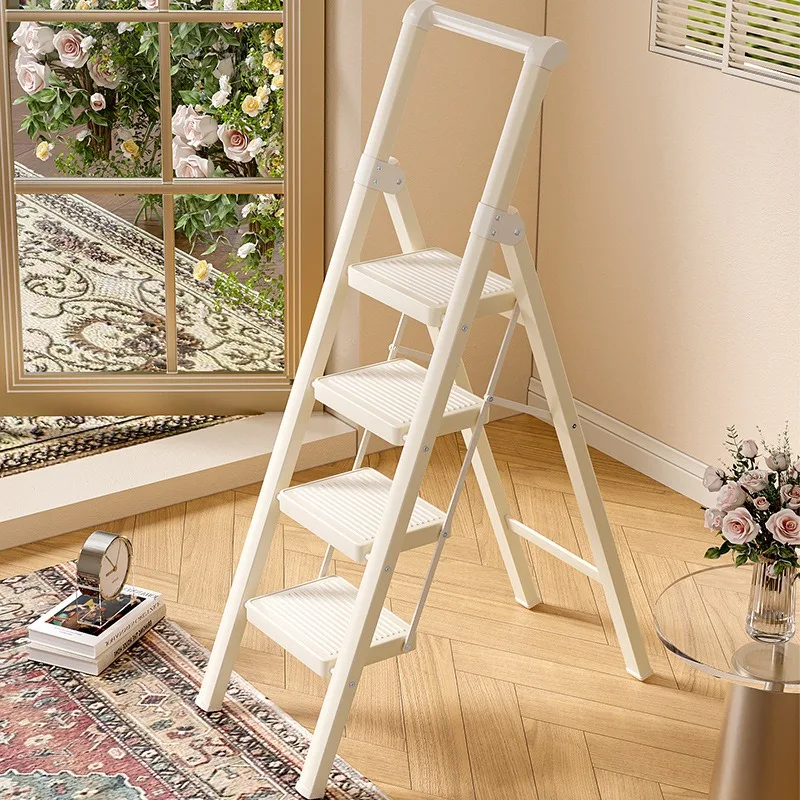 Excellent Household Folding Ladder, Herringbone Ladder, Multifunctional Thickened 4-step Ladder, Does Not Take Up Space Fits 3 M