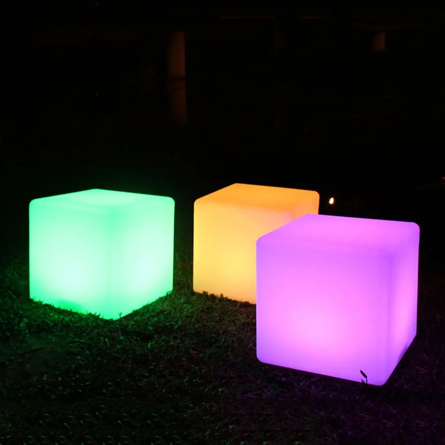 Led luminescencyjna kostka światło dekoracja zewnętrzna aktywność kwadratowe meble krzesło ładowanie kreatywność Ktv Bar stolik kawowy stołek