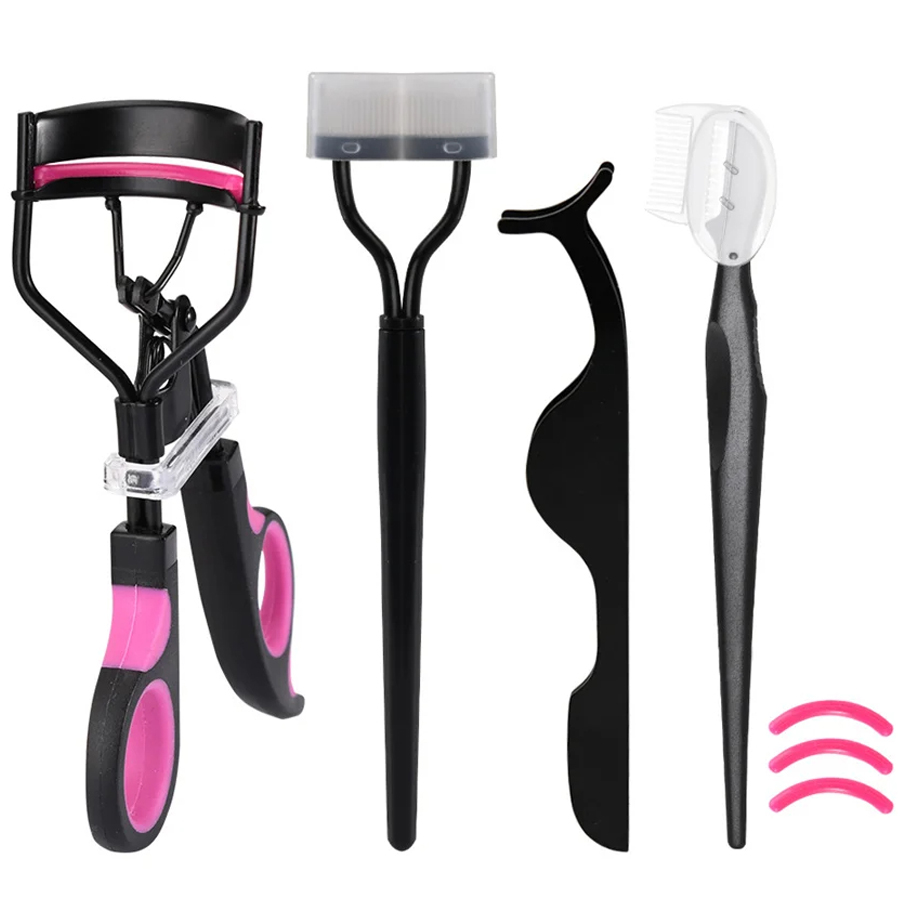 Wimperkruller met 1/4 stuks Vervanging Pads Vrouwen Professionele Wimpers Curling Pincet Clips Blijvende Ogen Make-Up Beauty Tools