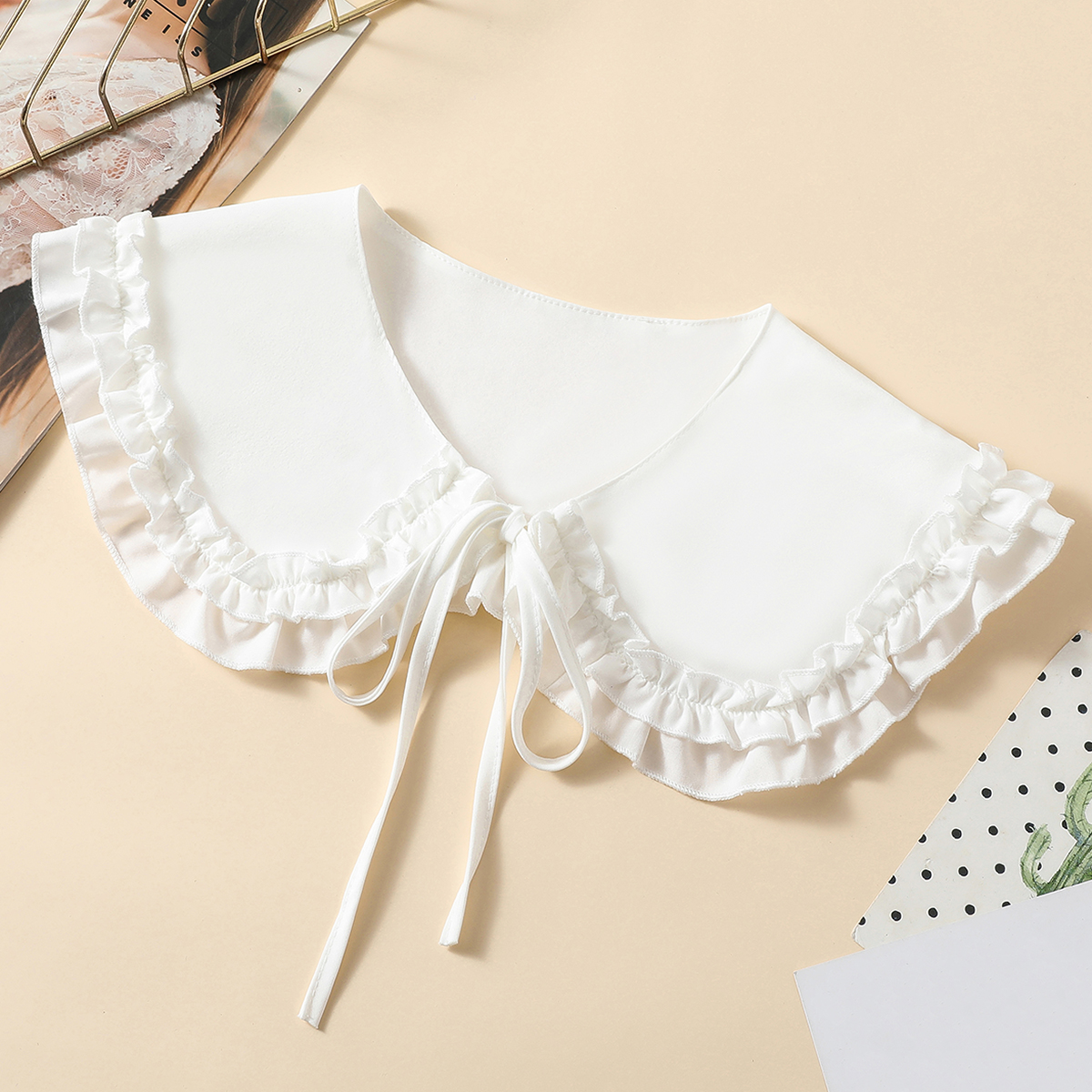 Feminino nova onda borda decoração moda xale volta ombro destacável versátil colar falso