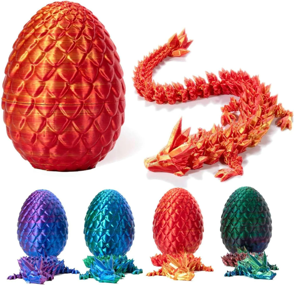 1/2PCS 3D Gedrukt Draken Ei met Draak Volledig Gelede Draak Model Beweegbare Draaibare Gelede Desktop Ornament Kid speelgoed