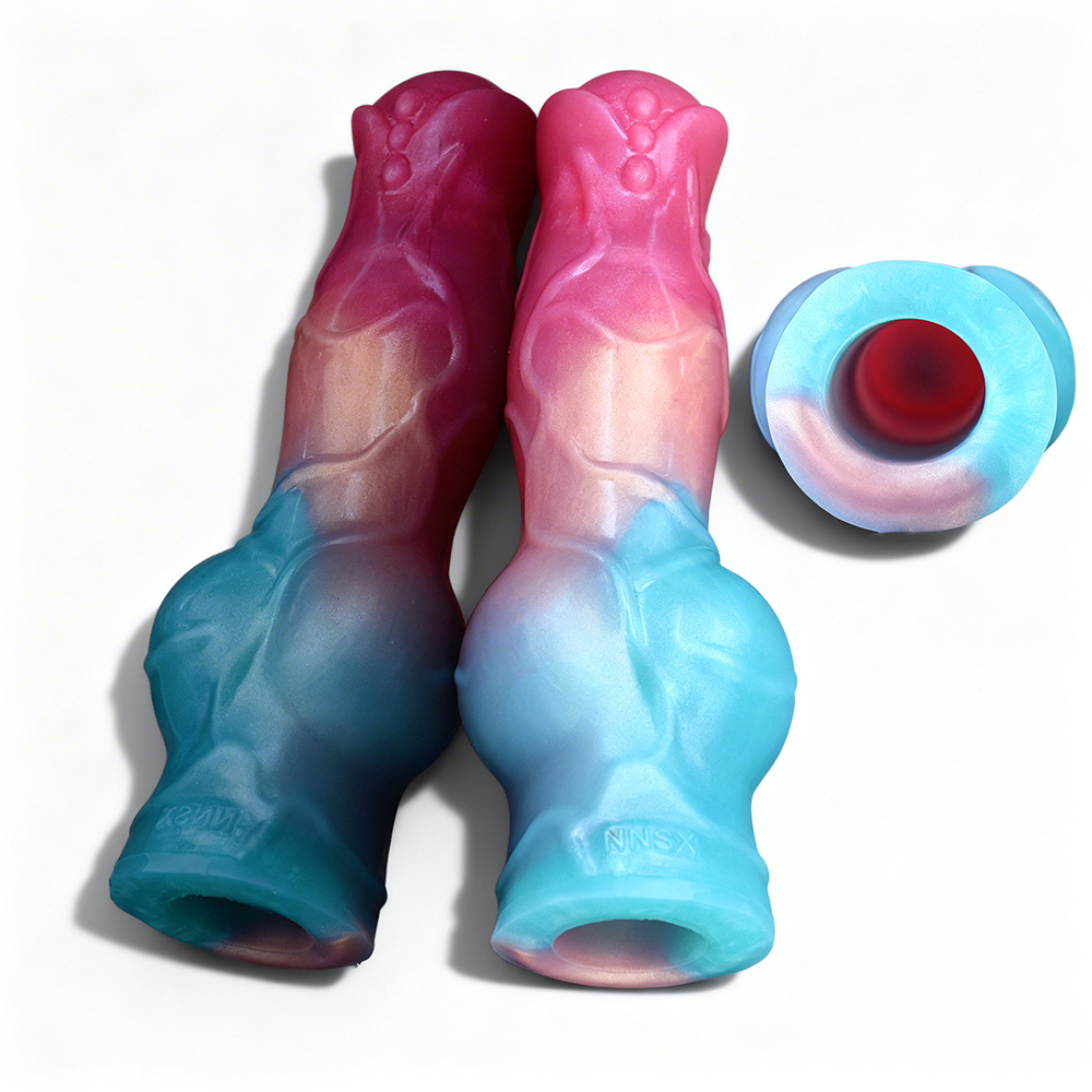 SMMQ Zachte Siliconen Penis Sleeve Holle Hond Dildo Met Grote Knoop Cock Uitbreiding Mannelijke Masturbatie Speeltjes Voor Paar