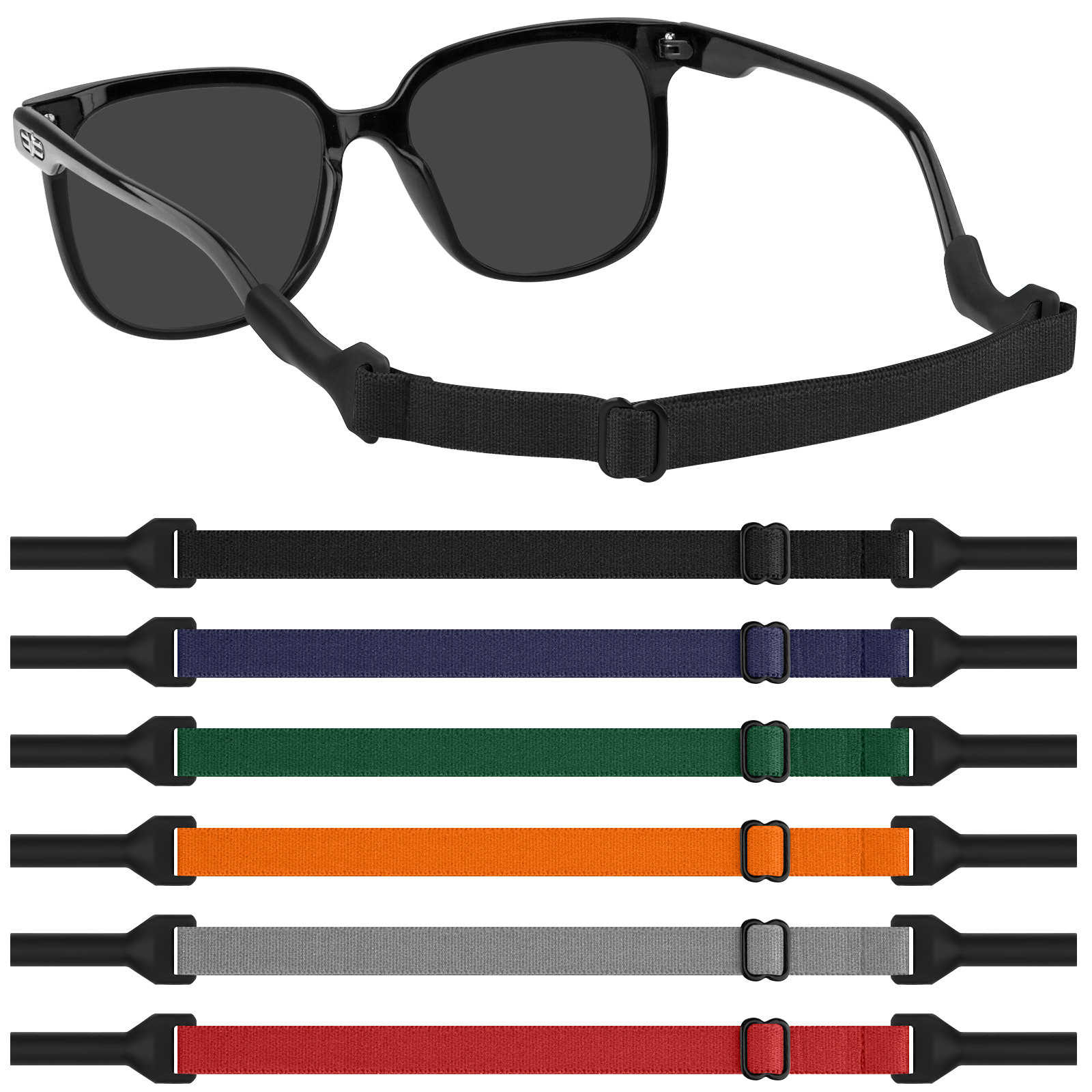 Cordino elastico anti-smarrimento per occhiali (1-6 pezzi) – Laccetto elastico per occhiali sportivi per bambini e adulti, cinturino di fissaggio