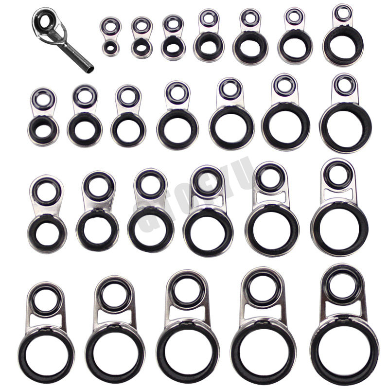 2mm-12mm tutti i set di diametro guida per canna da pesca in roccia riparazione dell'anello più dimensioni anelli di guida per canna da pesca in mare anello metallico per canna rocciosa