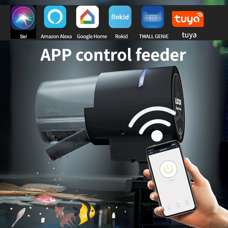 ILONDA-Mangeoire à poisson automatique Wi-Fi, 2e génération, distributeur de rajeunissement, longue portée, télécommande avec minuterie, compte à rebours, alimentation, nouveau