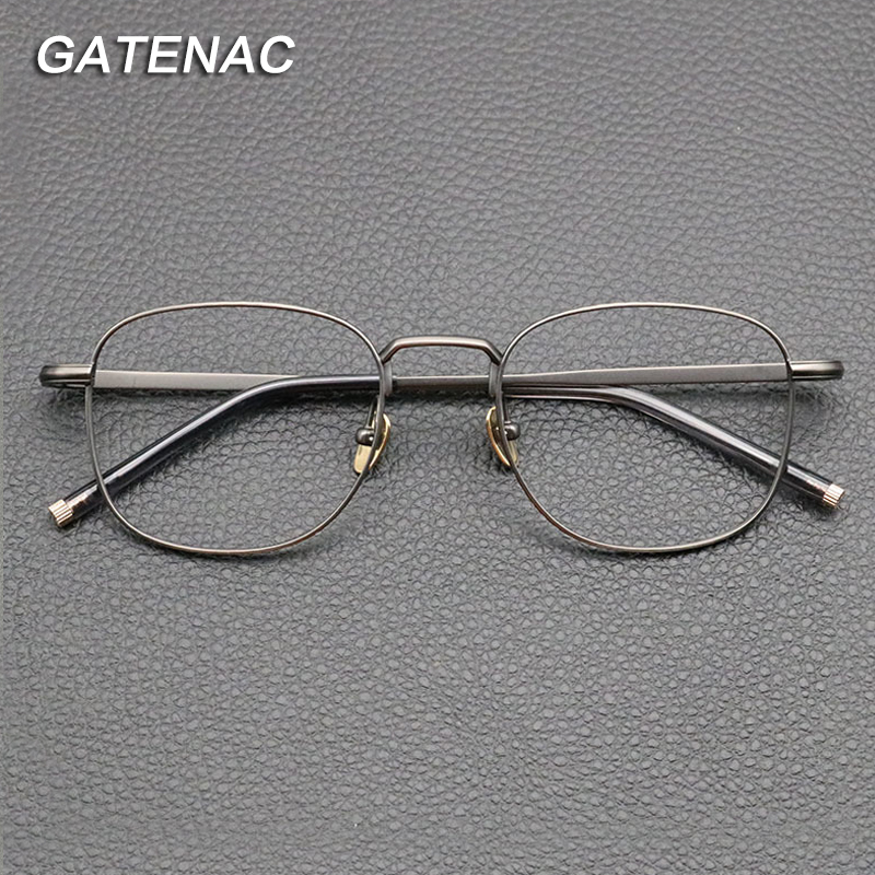 Vintage Titanium Glasses Frame Men Square Retro Myopia Prescription Optical Eyeglasses Frame Women Korea Luxury Brand Eyewear