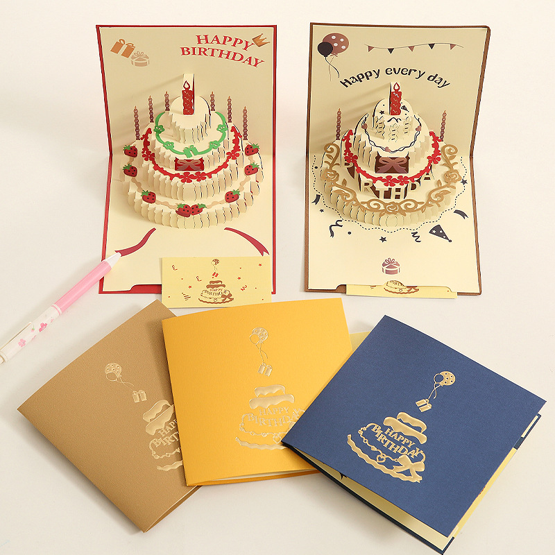3D Pop - Up Musical Birthday Greeting Card with LED  Comes with Envelope  Ideal for Wedding Table Decorations