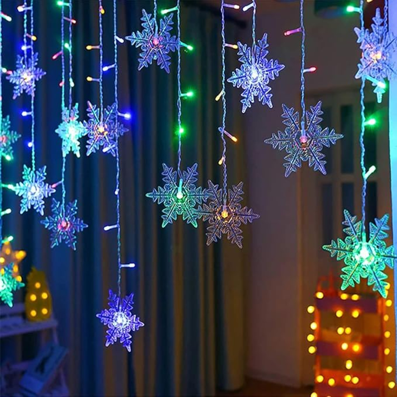 3.2 メートルクリスマス雪の結晶 LED ストリングライト点滅妖精カーテンライト防水ホリデーパーティー結婚式クリスマス装飾