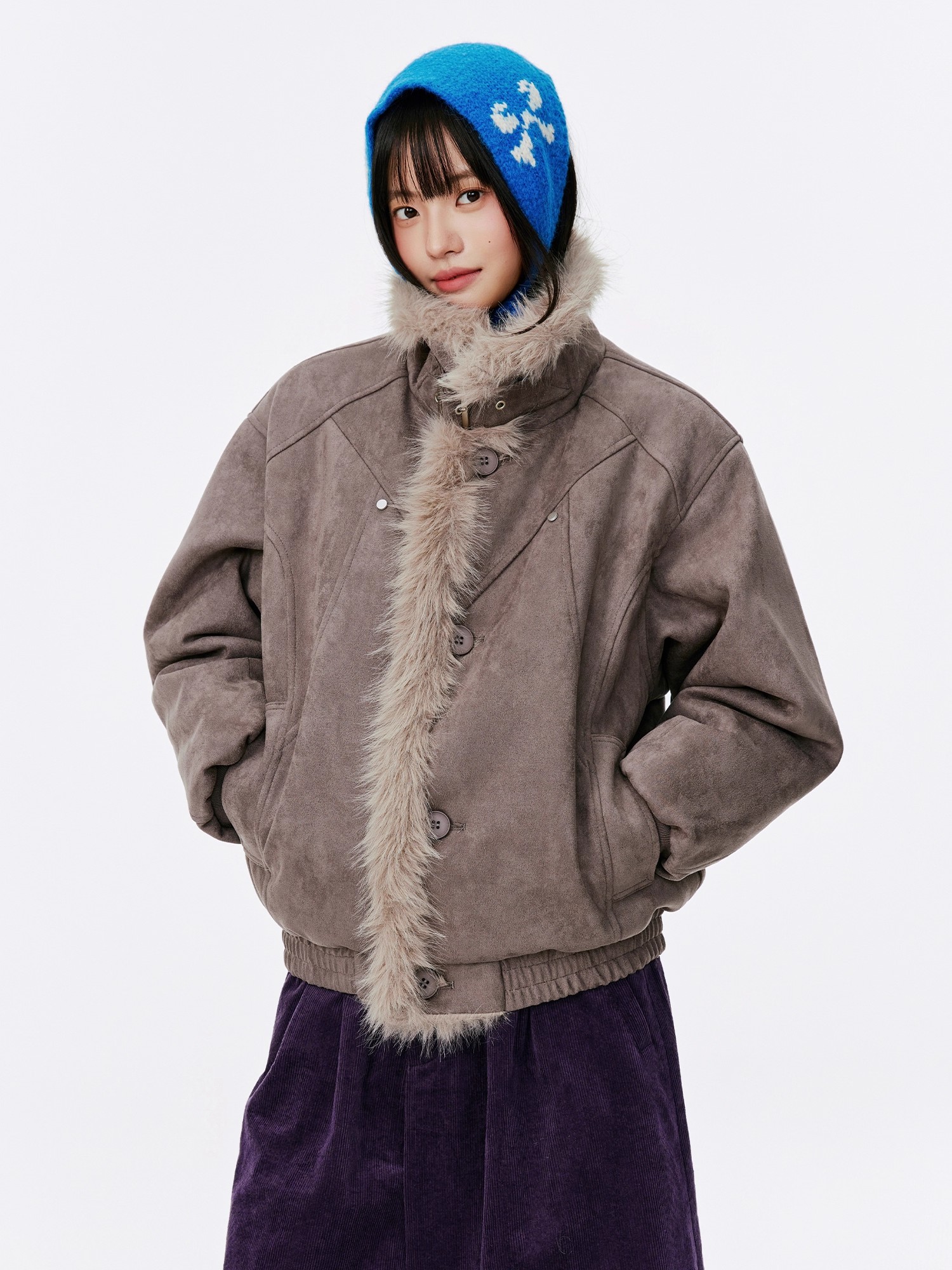 Retro Suede Collar Thiened Cotton Jaet Men's Women's Street Sle High Street Faionable Outerwear Winter Coat