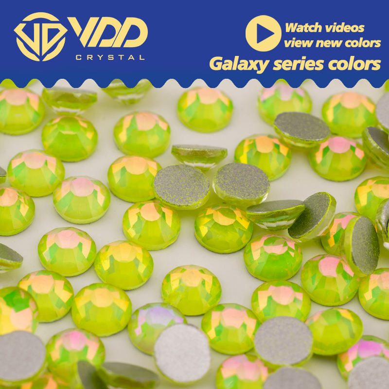 VDD410 Galaxy-Geel SS4-SS50 Hoge Kwaliteit Glas Steentjes Kristal Plaksteen Glitter Stenen Nail Art DIY Ambachten Decoraties