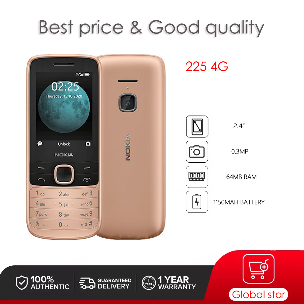 Original Unlocked 225 4G （2020）Mobile Phone Russian Arabic Hebrew Keyboard Made in Finland Free Shipping
