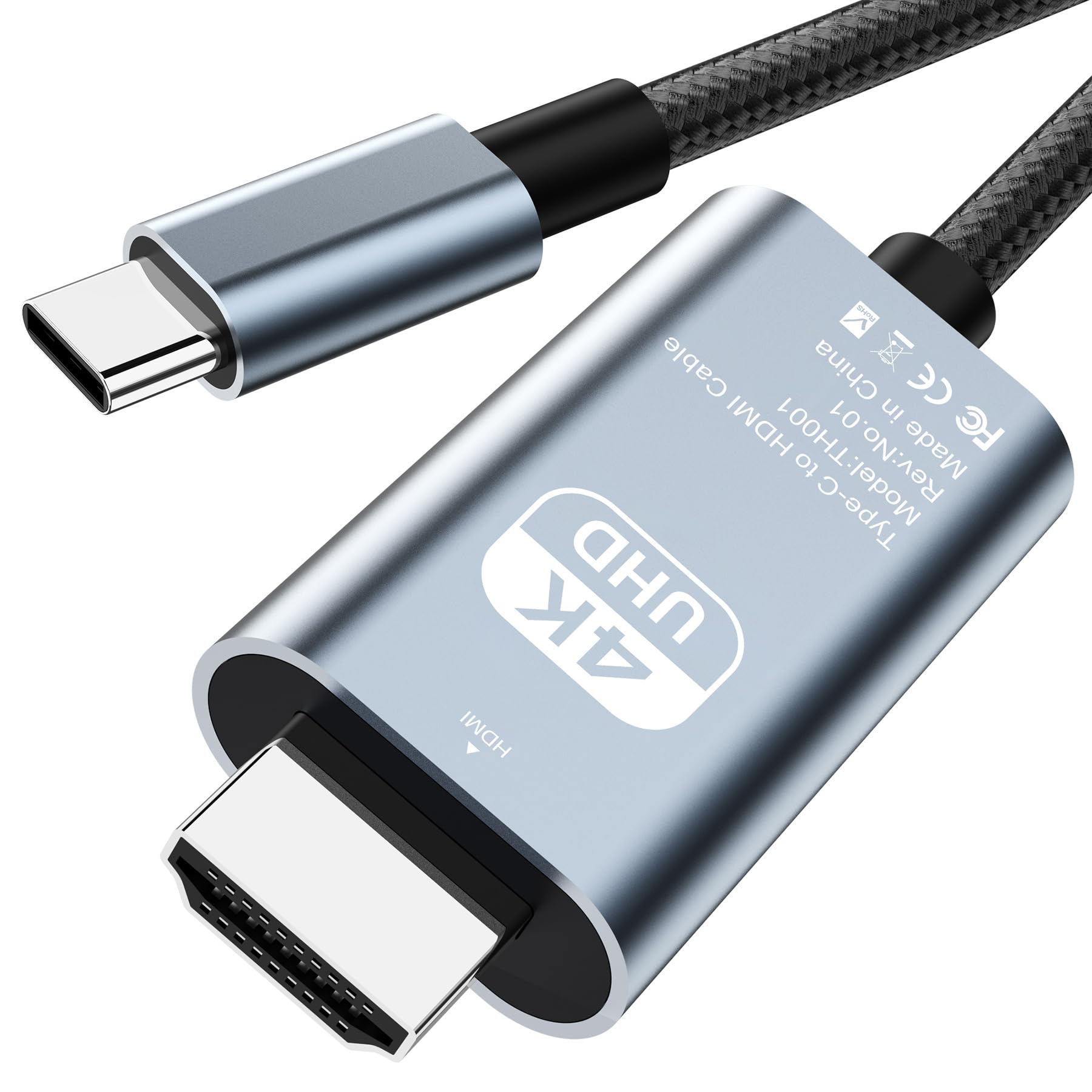 Adaptador hdmi usb tipo c mhl cabo trançado 4k hd conversor de vídeo hdtv cabo para projetor monitor tv compatível hp portátil macbook