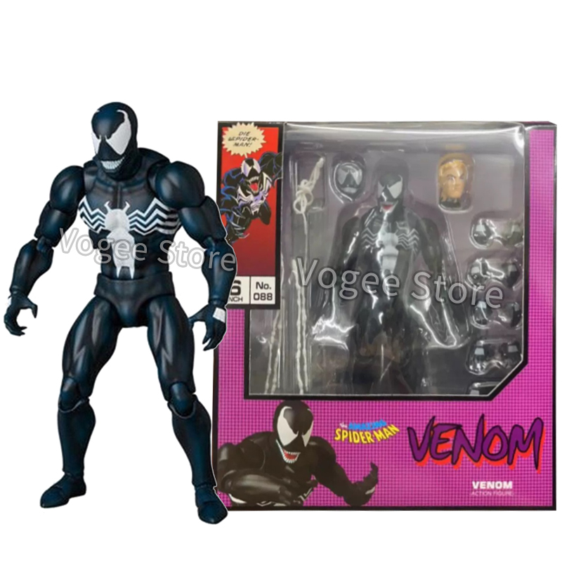Фигурка Venom Mafex 088, Человек-паук Venom Comic Ver Carnage Venom, сменная статуя лица, подвижная коллекционная модель игрушки