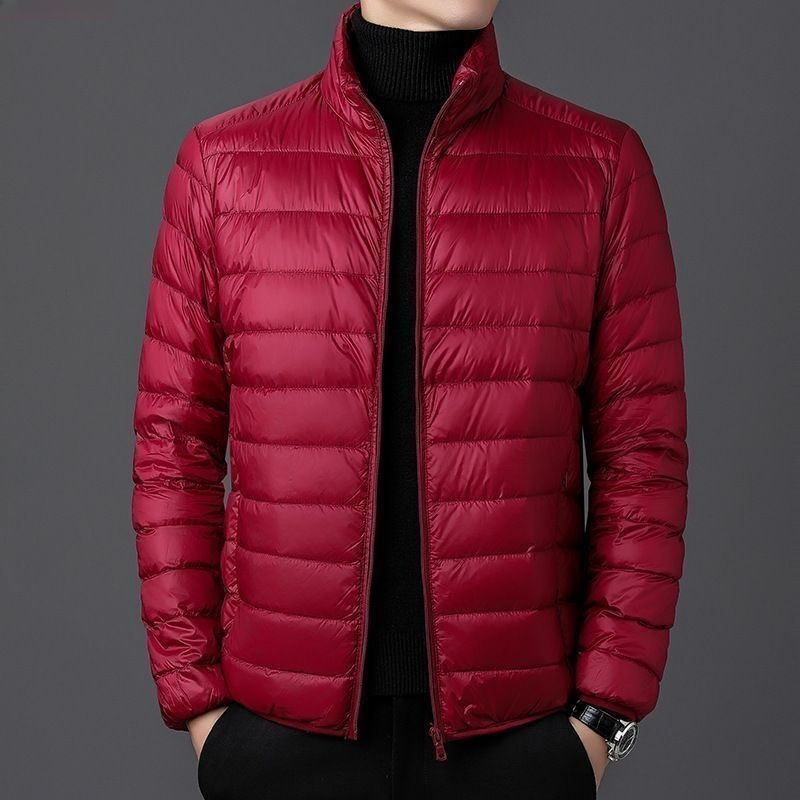 Jaqueta Leve de Aodão com Capuz para Homens, Modelo Curto de Outono/Inverno, Outlet de Marca, Modelo Fino com Enchimento de...