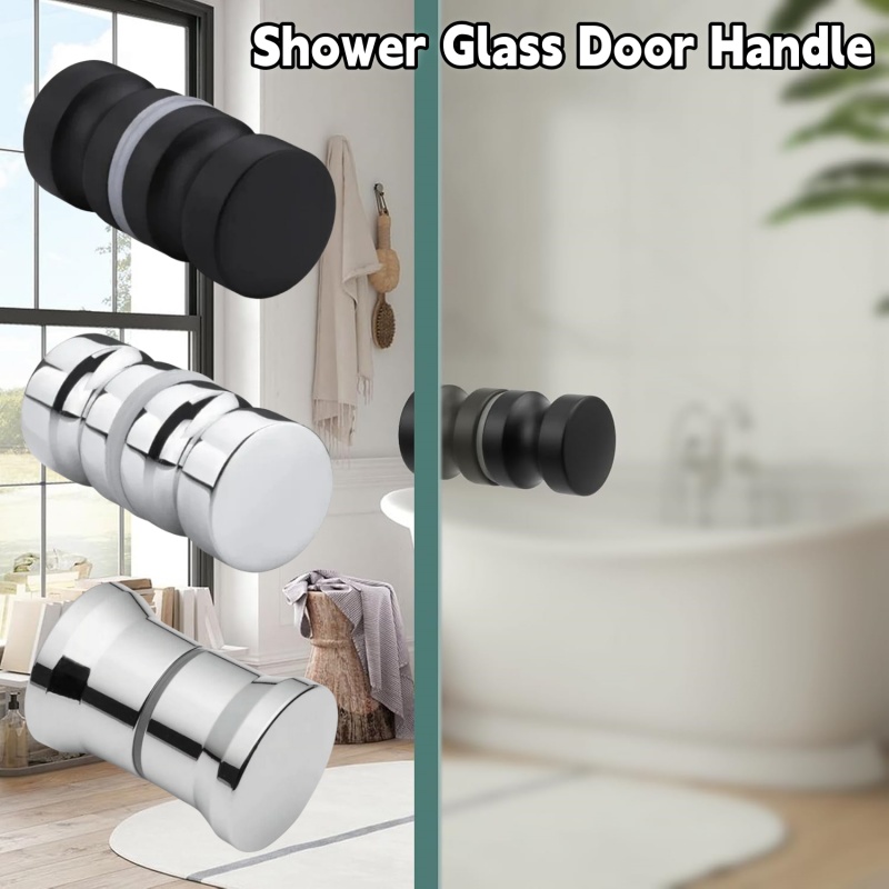 Stylish Shower Glass Door Handle,Sliding Shower Doors Knob,Double Sided Pull Hardware Replacement Parts for Bathroom Glass Doors