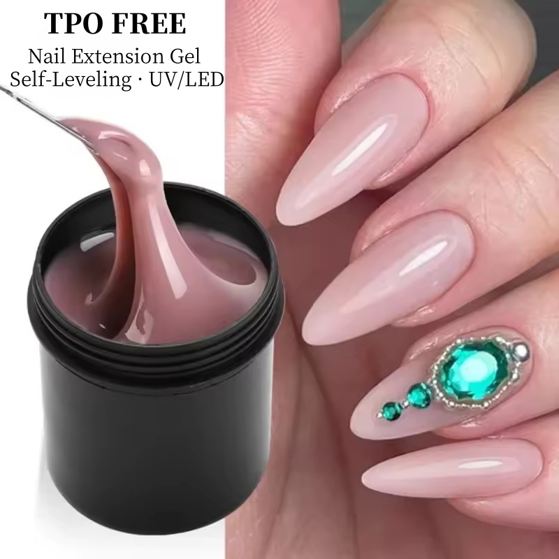 MSHARE Caramel Nude auto-nivelant constructeur UV ongles Gel TPO gratuit faible chaleur Gel ongles Extension Construction nu rose clair 150ml