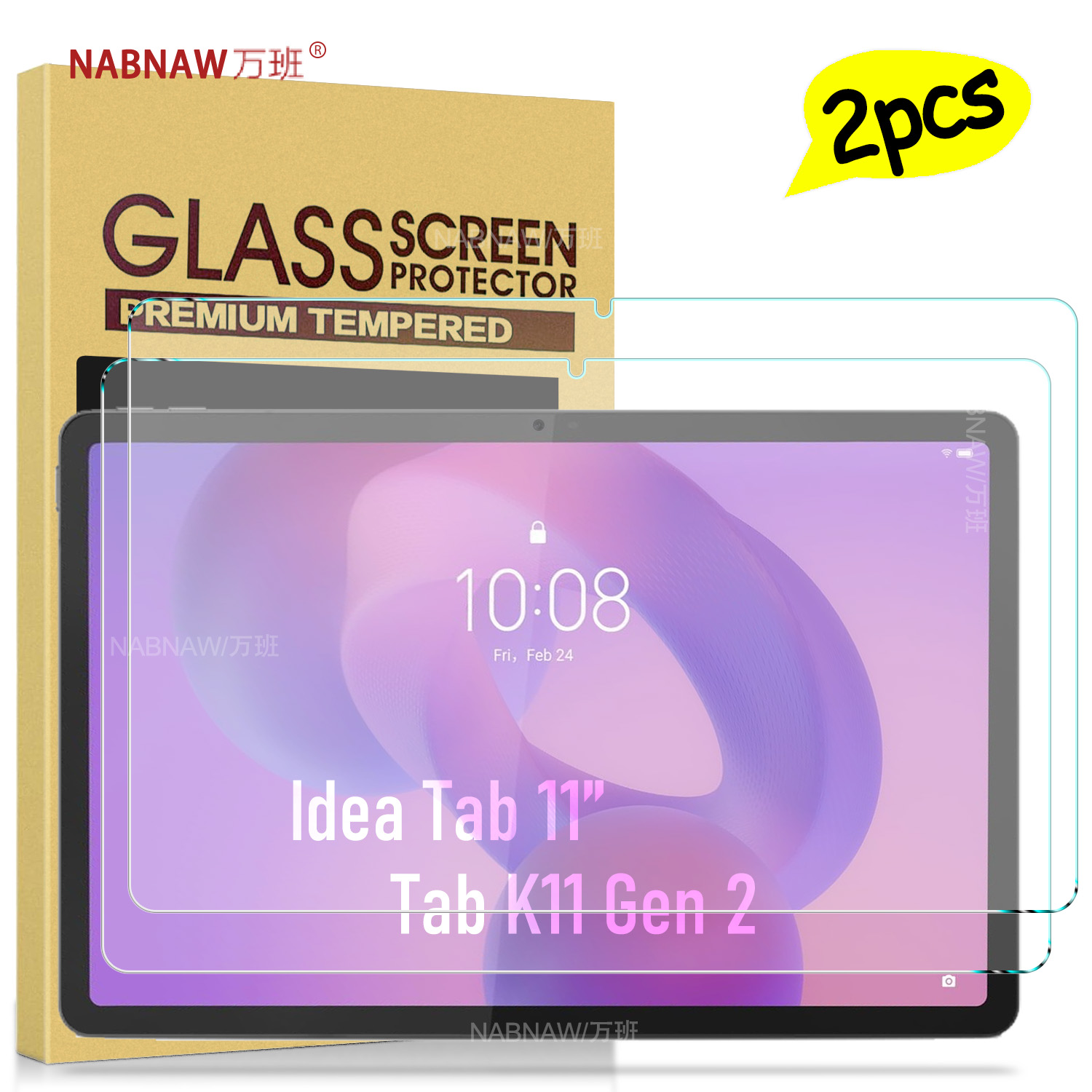 Para Lenovo Tab K11 Gen 2 Protector de pantalla de vidrio templado para Lenovo Idea Tab Tablet 11 "Protector de película antiarañazos HD paquete de 2