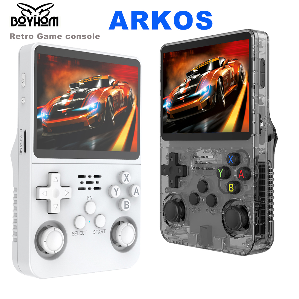 BOYHOM R36S Rétro Console De Jeu Vidéo Portable Système Linux 3.5 Pouces IPS Écran Lecteur Vidéo De Poche 64GB Jeux