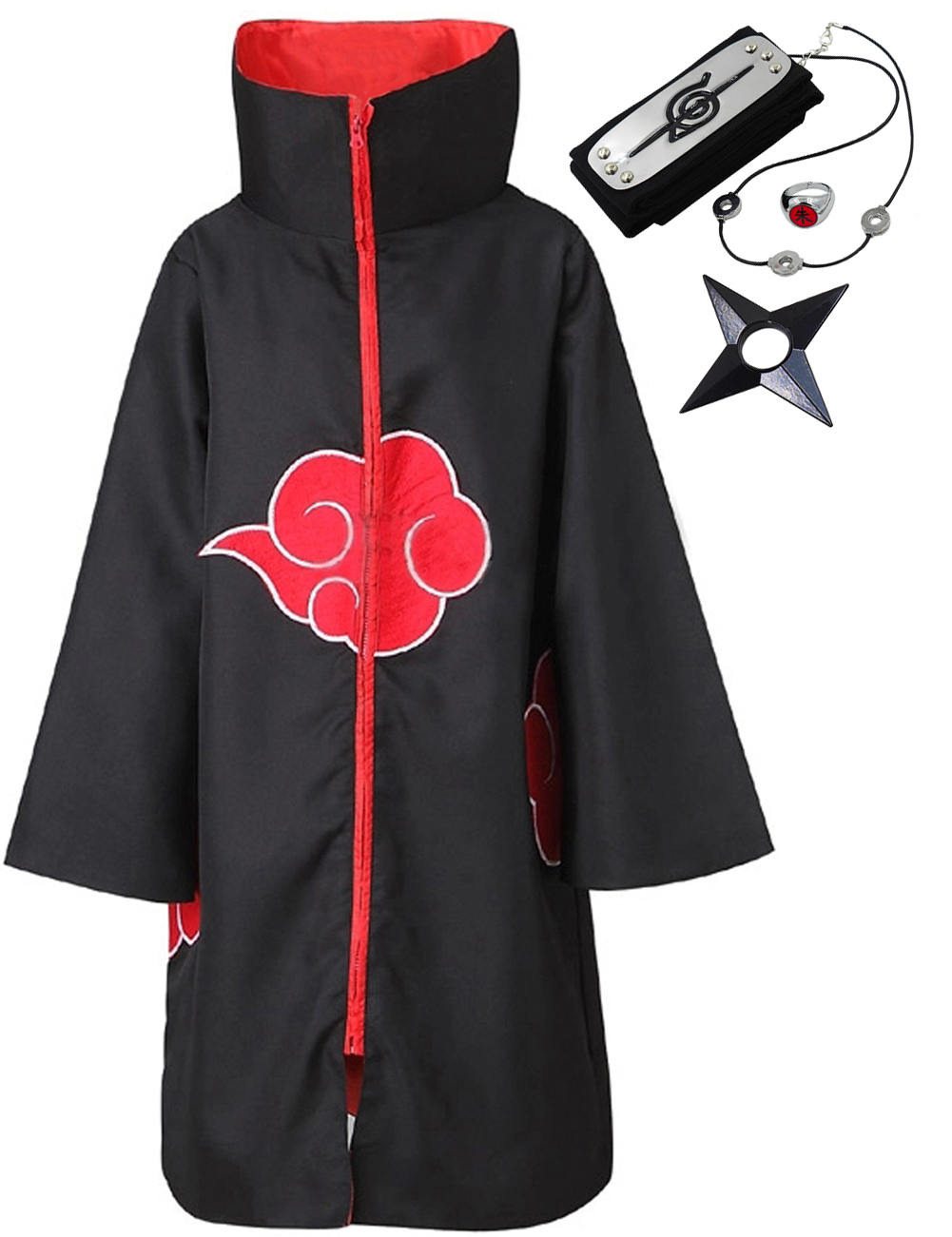 Akatsuki uchiha itachi capa para crianças adulto longo preto robe capas halloween carnaval cosplay traje com acessórios