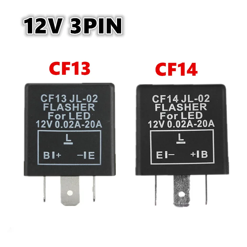 Universele 3 Pin CF13 CF14 JL-02 Elektronische Auto Knipperrelais om LED Licht Richtingaanwijzer Hyper Flash Knipperlicht 12 V DC