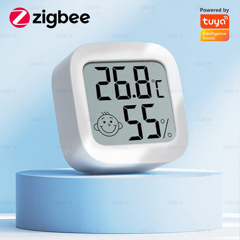 Tuya Zigbee 3.0 Temperatur-Feuchtigkeitssensor, LCD-Digitalanzeige, funktioniert mit Smart Life APP, Fernbedienung, Thermometer und Hygrometer