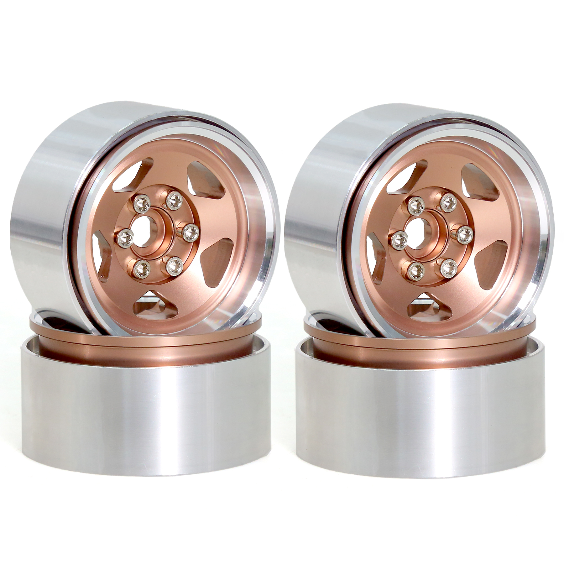 RC Velgen 4 stuks 1.9 Inch Beadlock RC Velg Set Wielnaaf voor 1:10 RC Crawler Axiale SCX10 II 90046 SCX10 III AXI03007 TRX4 D90